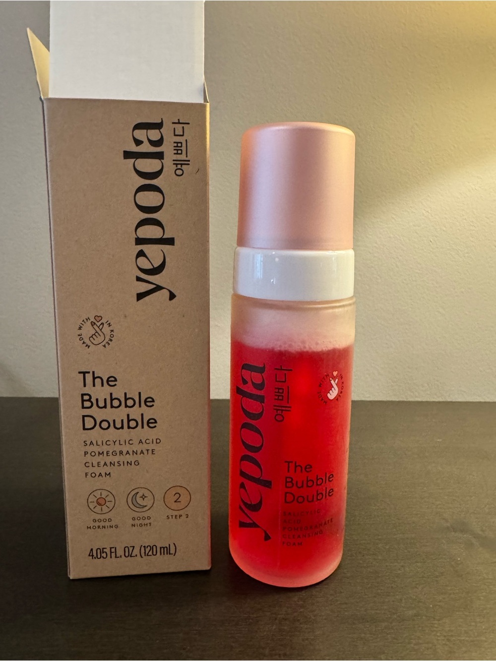 Yepoda The Bubble Double Salicylic Acid Cleansing Foam 4 oz 120 ml Full Size NIB